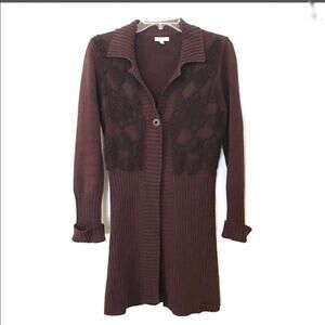 Tabitha Cardigan with eyelet decoration brown